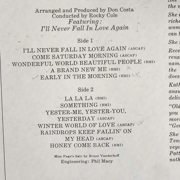 3/$25 vintage 70s patti page honey come back record - Picture 3 of 5